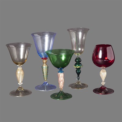 Lot 315 - Group of Venetian Glass Stemware Approximately...
