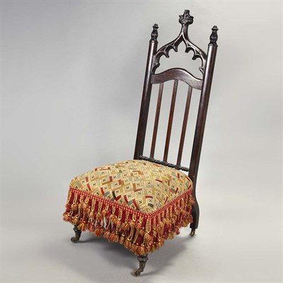 Lot 1274 - American Gothic Revival Carved Mahogany...