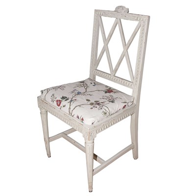 Lot 279 - Swedish Neoclassical Style White Painted Side...