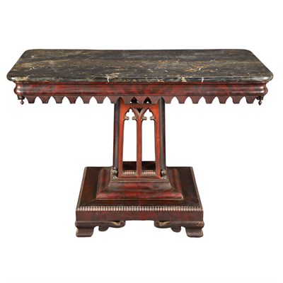 Lot 1454 - American Gothic Revival Carved and Dark...