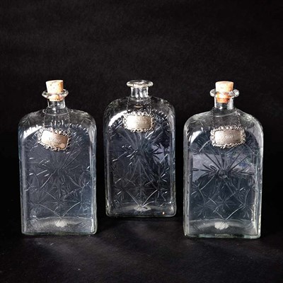 Lot 373 - Set of Six Continental Glass Bottles; Together...