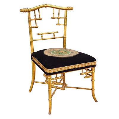 Lot 1611 - Aesthetic Movement Gilt-Wood Faux Bamboo...