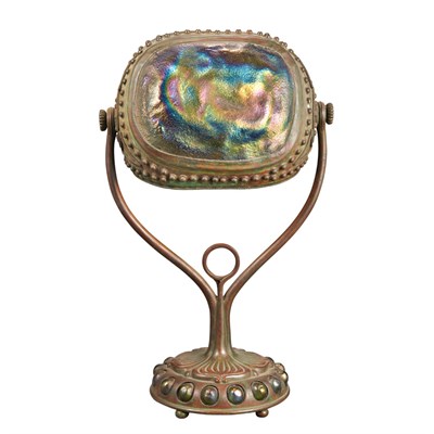 Lot 1388 - Tiffany Studios Bronze and Turtle Back Glass...