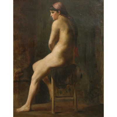 Lot 71 - French School 19th Century Study of a Nude Oil...