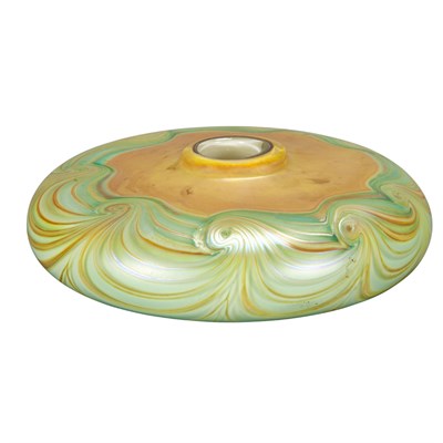 Lot 1386 - Tiffany Style Glass Vase Modern Of squat...