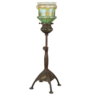 Lot 1378 - Tiffany Studios Bronze and Favrile Glass...