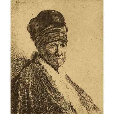 Lot 69 - Rembrandt van Rijn BUST OF A MAN WEARING A...