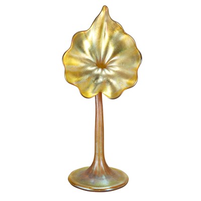 Lot 1385 - Tiffany Favrile Glass Jack-in-the-Pulpit Vase...