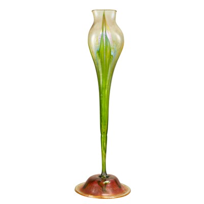 Lot 1384 - Tiffany Favrile Glass Vase Circa 1905 Of calyx...