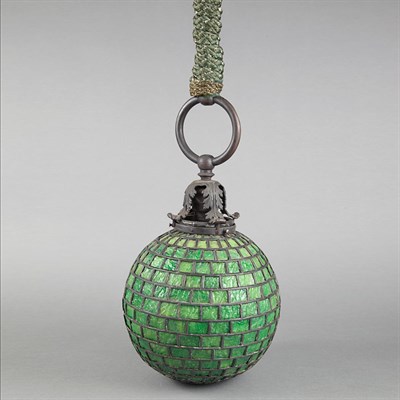 Lot 1391 - Tiffany Style Leaded Glass Hall Fixture Of...