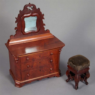 Lot 1397 - Late Classical Carved Mahogany Miniature Chest...