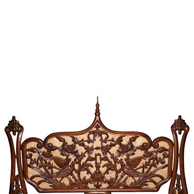 Lot 1393 - American Gothic Revival Carved and Stained...