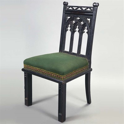 Lot 1512 - American Gothic Revival Carved and Ebonized...