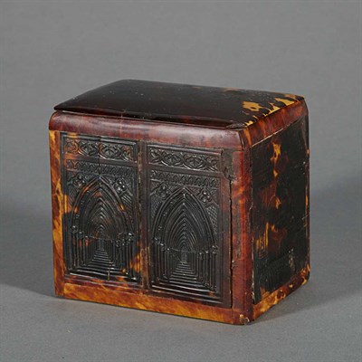 Lot 1323 - Victorian Tortoise Shell Tea Caddy With molded...