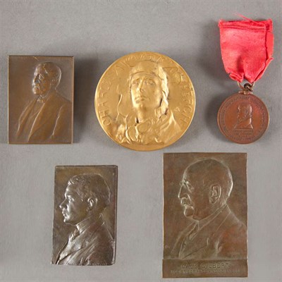Lot 1575 - Group of Six Bronze Plaques and Medallions...