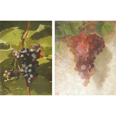 Lot 1162 - American School 19th Century Grapes Inscribed...