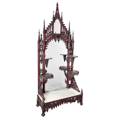 Lot 1233 - American Gothic Revival Carved Rosewood Mirror...