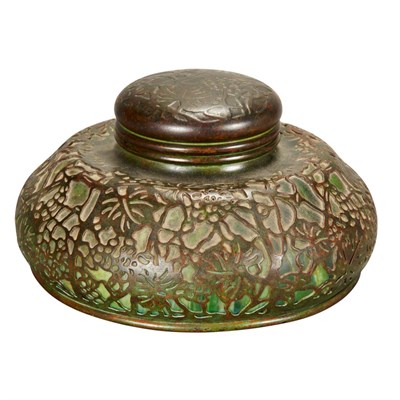 Lot 1371 - Tiffany Studios Bronze and Favrile Glass...