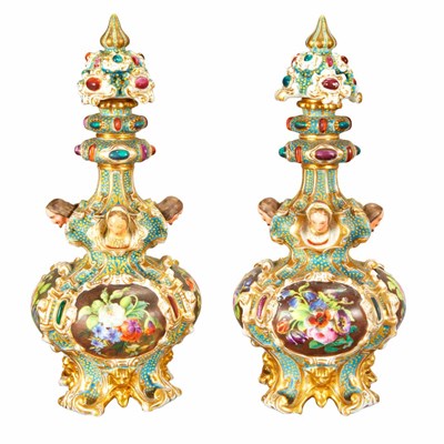 Lot 1479 - Pair of Paris Porcelain Scent Bottles and...