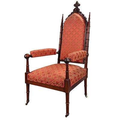 Lot 1248 - American Gothic Revival Stained Mahogany and...
