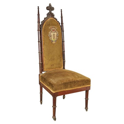 Lot 1462 - American Gothic Revival Carved Oak and...