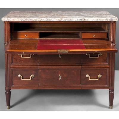 Lot 411 - Louis XVI Mahogany Bureau Commode Late 18th...