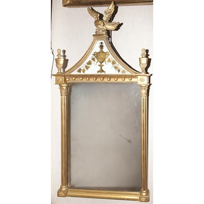 Lot 339 - Federal Style Gilt-wood and Eglomise Mirror...