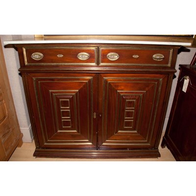 Lot 118 - American Empire Style Marble Top Brass Mounted...