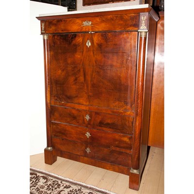 Lot 151 - Empire Marble Top Mahogany Secretaire a...