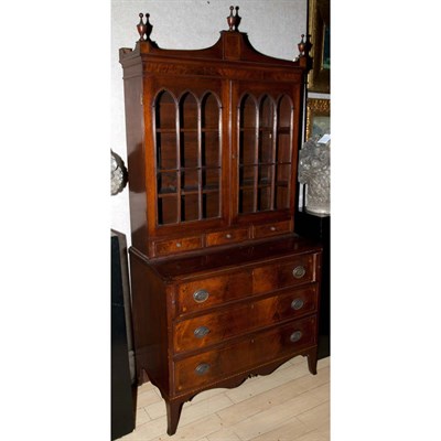 Lot 515A - Federal Style Mahogany Secretary Bookcase...