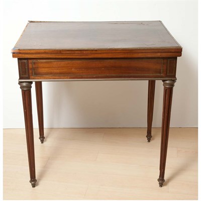 Lot 125 - Louis XVI Style Brass Inlaid Mahogany...