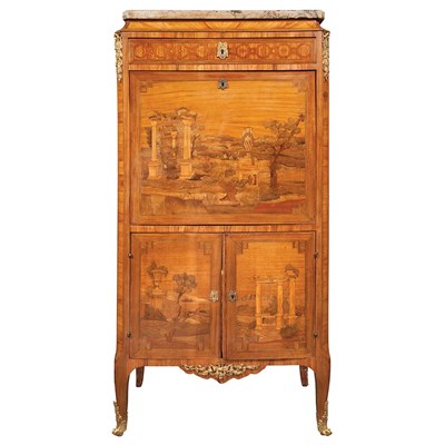 Lot 256 - Louis XVI Style Gilt-Metal Mounted Marquetry...
