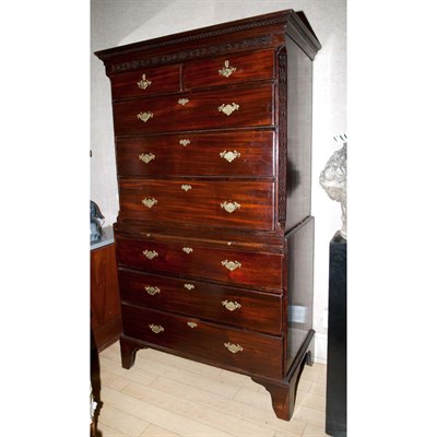 Lot 515 - George III Style Mahogany Chest on Chest...