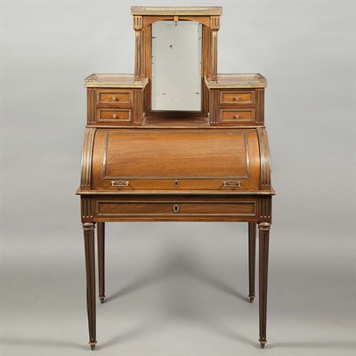Lot 257 - Louis XVI Style Brass Mounted Mahogany Bureau...