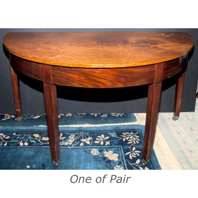 Lot 179 - Pair of George III Style Mahogany Demilune...