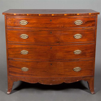 Lot 300 - Federal Inlaid Mahogany Bow Front Chest of...