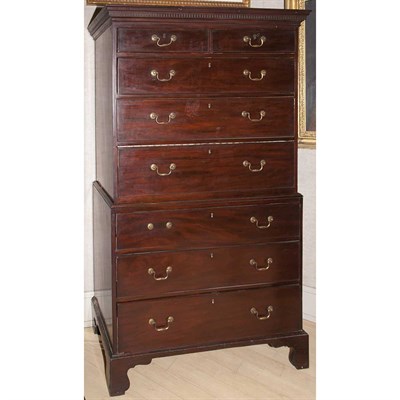 Lot 456 - George III Mahogany Chest on Chest Height 71...