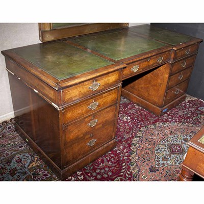 Lot 402 - George III Style Leather Top Walnut Desk...