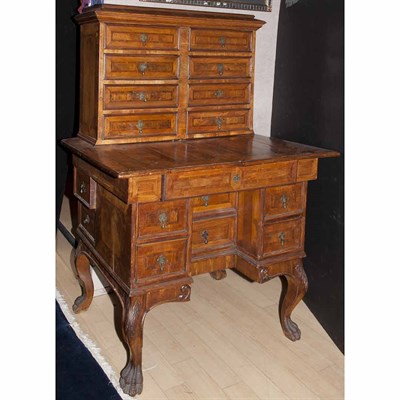 Lot 304 - German Walnut and Fruitwood Writing Desk...