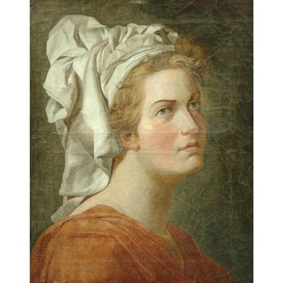 Lot 89 - After Jacques Louis David Head of a Woman Oil...