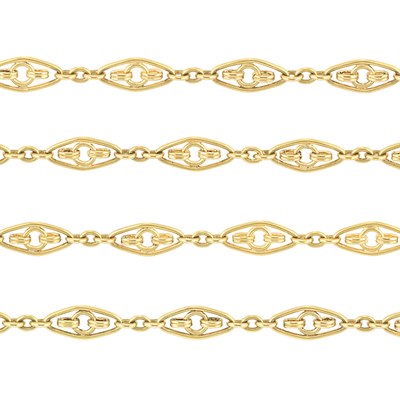 Lot 166 - Long Antique Gold Chain Necklace, France