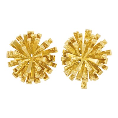 Lot 529 - Pair of Gold Earclips, Tiffany & Co.