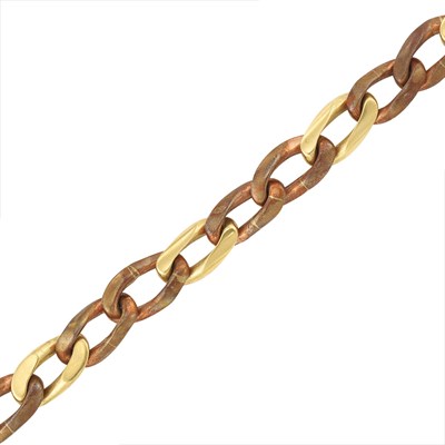 Lot 160 - Gold and Copper Curb Link Bracelet, Bulgari