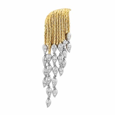 Lot 433 - Gold, Platinum and Diamond Fringe Clip, Sterle, Paris