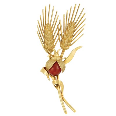 Lot 530 - Gold and Carnelian Brooch, Tiffany & Co.