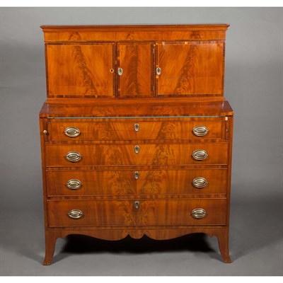Lot 211 - Federal Mahogany Secretary Desk 19th Century...