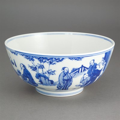 Lot 360 - Chinese Blue and White Glazed Porcelain Bowl...