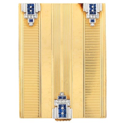 Lot 89 - Gold, Platinum, Sapphire and Diamond Vanity, Tiffany & Co.