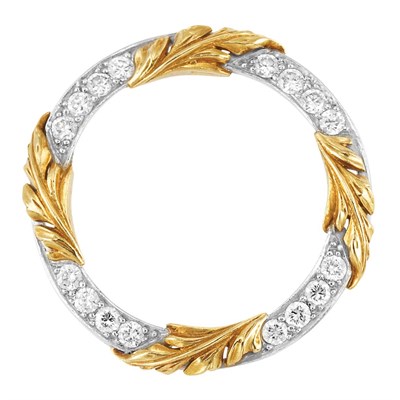 Lot 241 - Platinum, Gold and Diamond Wreath Pin, McTeigue