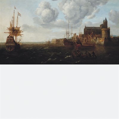 Lot 89 - Attributed to Bonaventura Peeters Ships Lying...